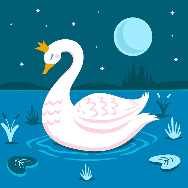 Vector gratuito concepto ilustrado princesa cisne