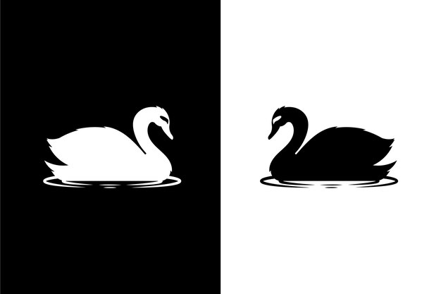 Concepto ilustrado de silueta de cisne