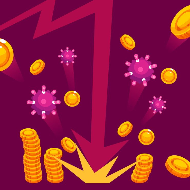Vector gratuito concepto de impacto económico de coronavirus