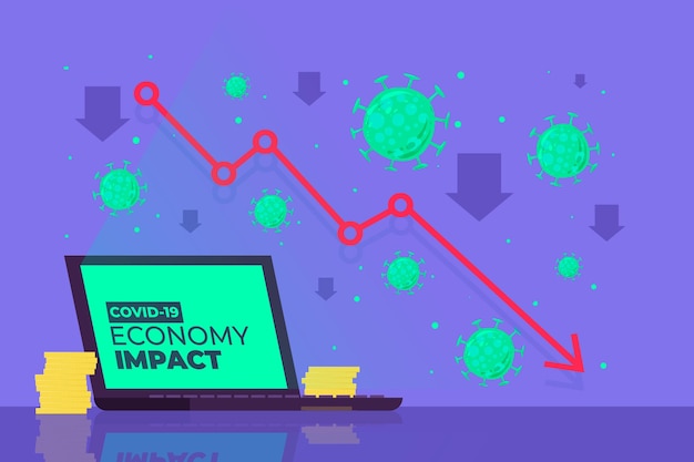 Concepto de impacto económico de coronavirus
