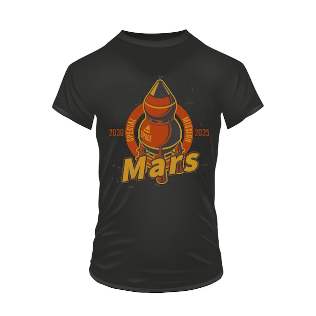 Concepto de impresión de exploración de Marte de color vintage