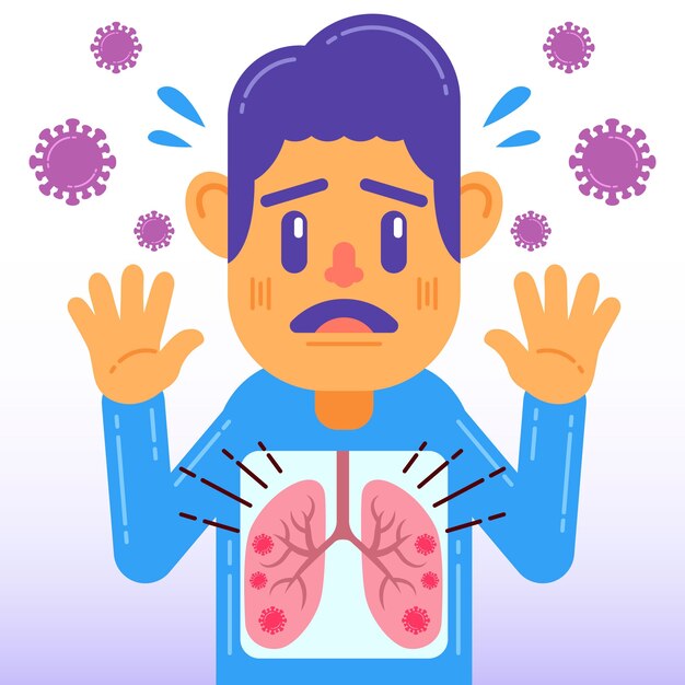 Concepto de infección pulmonar por coronavirus
