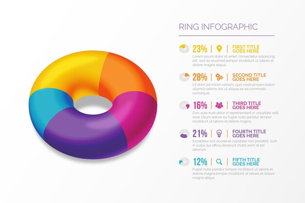 Concepto de infografía anillo 3D