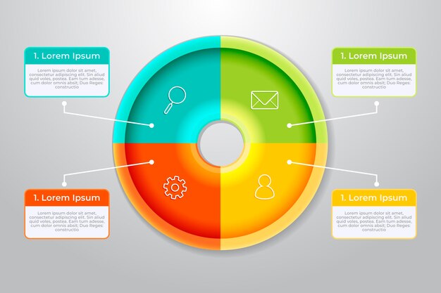 Concepto de infografía anillo 3D