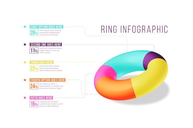 Concepto de infografía anillo 3d