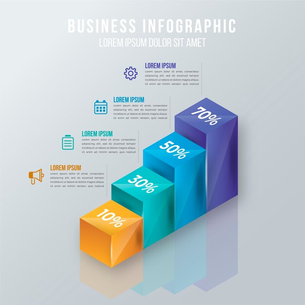 Concepto de infografía brillante 3D