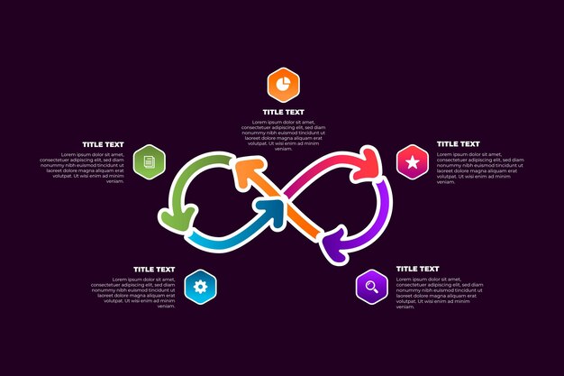 Concepto de infografía bucle infinito