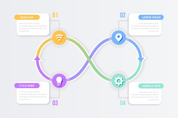 Concepto de infografía bucle infinito