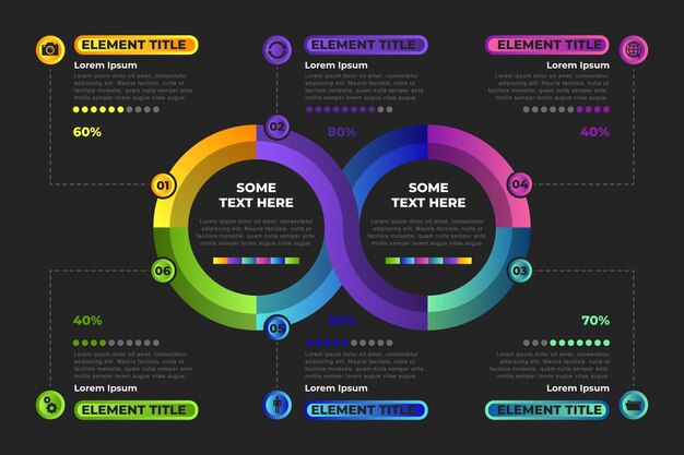 Concepto de infografía bucle infinito