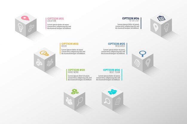 Concepto de infografía dados