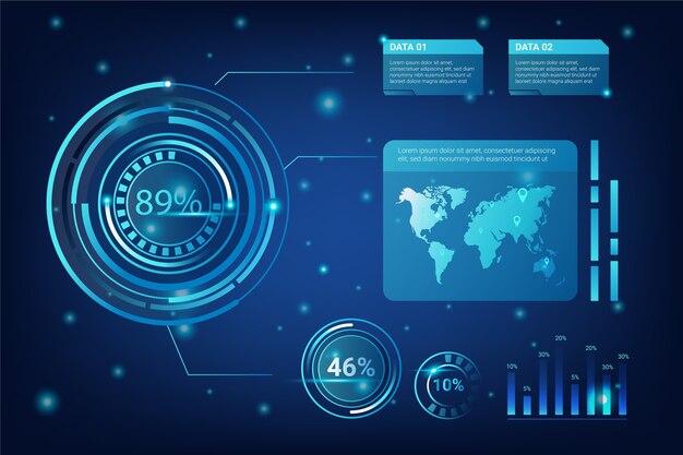 Concepto de infografía futurista con evolución