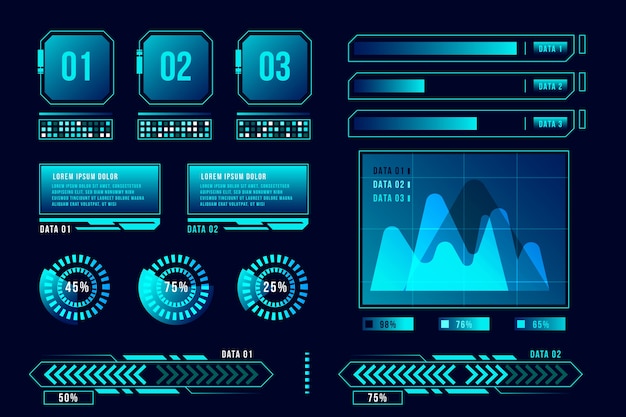 Vector gratuito concepto de infografía futurista