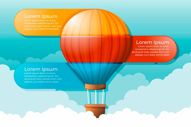 Concepto de infografía globo realista