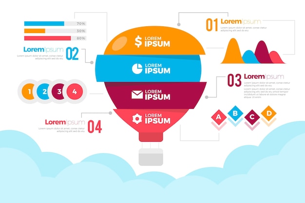 Vector gratuito concepto de infografía globo