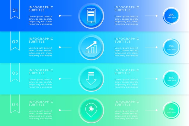 Concepto de infografía gradiente de negocios