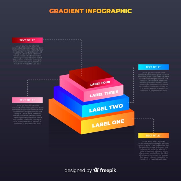 Concepto de infografía gradiente
