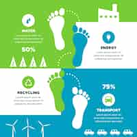 Vector gratuito concepto de infografía de huella plana