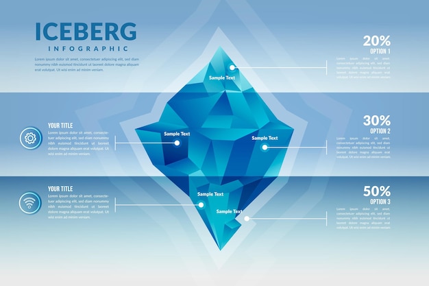 Vector gratuito concepto de infografía iceberg