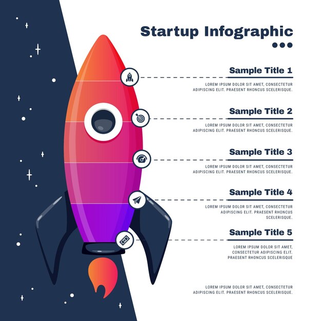 Concepto de infografía de inicio plano
