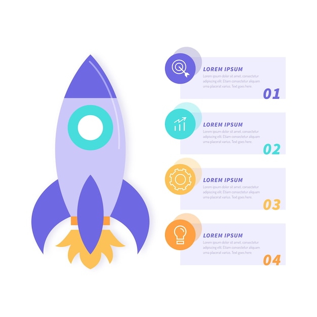 Vector gratuito concepto de infografía de inicio