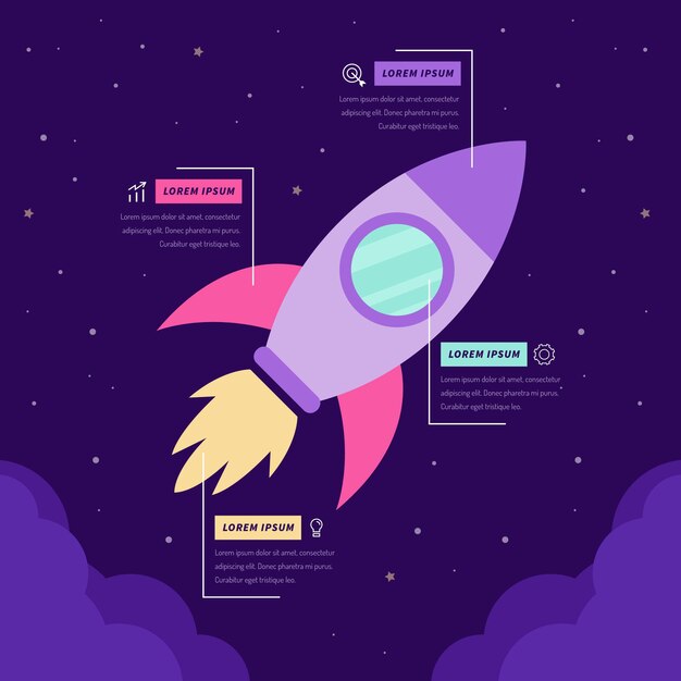 Concepto de infografía de inicio