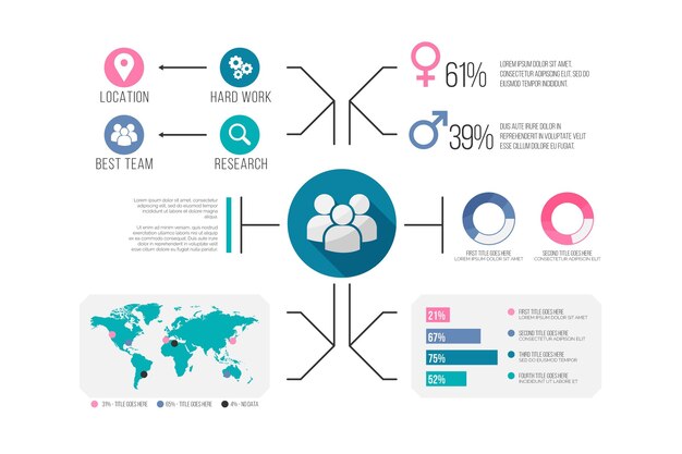 Concepto de infografía de recursos humanos