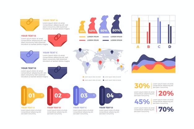 Concepto de infografía de tasa de natalidad