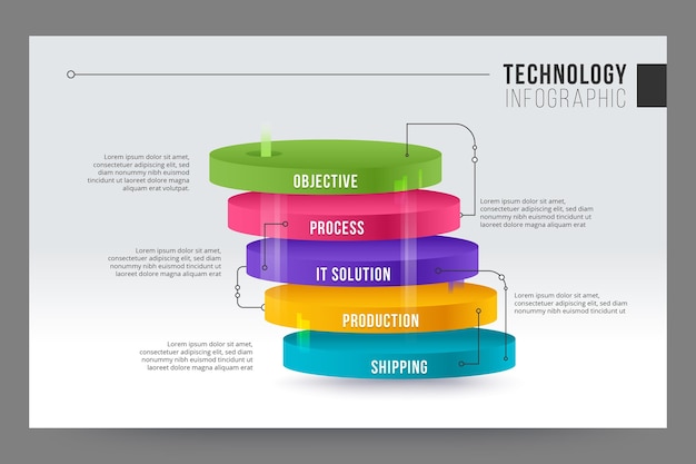 Concepto de infografía de tecnología