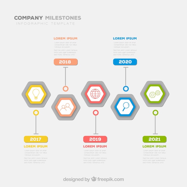 Concepto infográfico de hitos de empresa