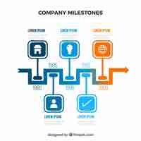 Vector gratuito concepto infográfico de hitos de empresa