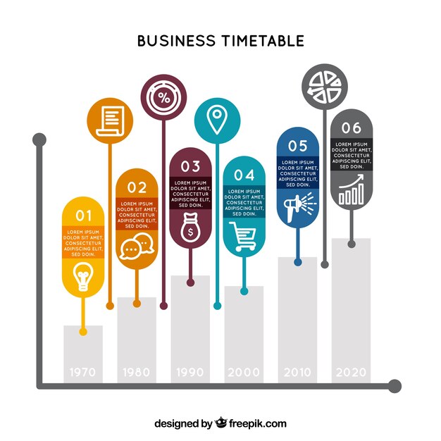 Concepto infográfico de línea de tiempo