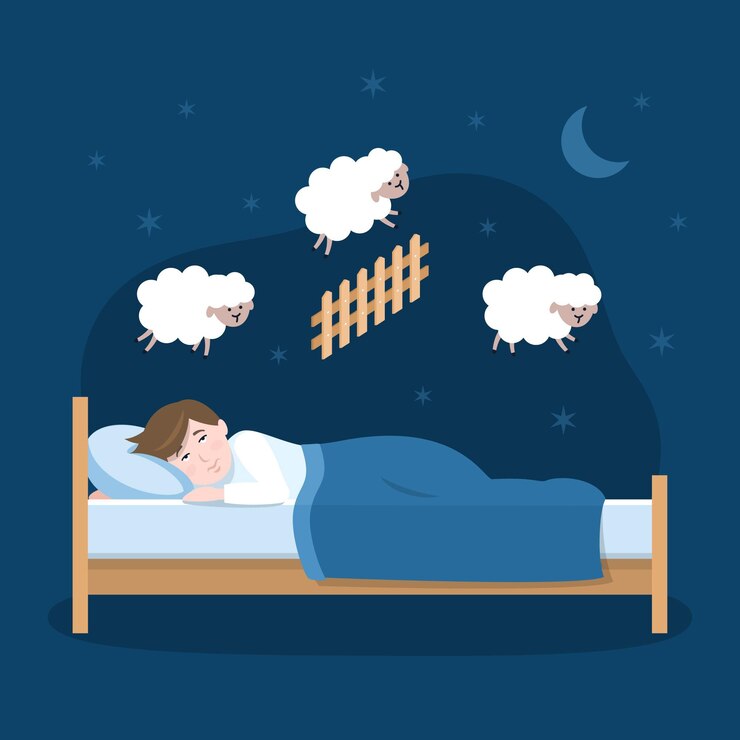 Vector gratuito concepto de insomnio con hombre