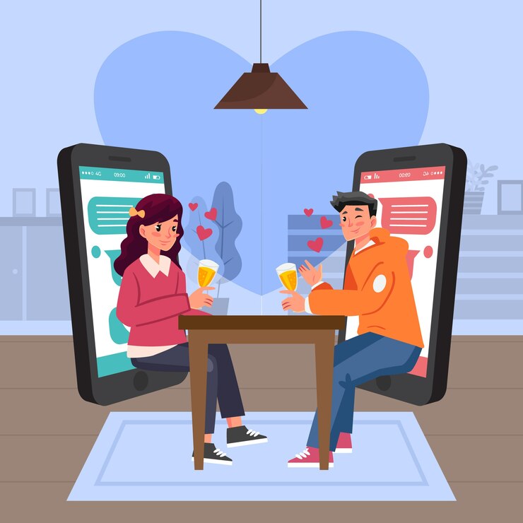 Vector gratuito concepto de interfaz de la aplicación de citas