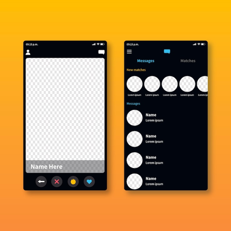 Vector gratuito concepto de interfaz de la aplicación de citas