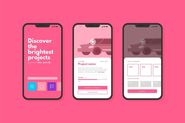 Concepto de interfaz de aplicación de crowdfunding