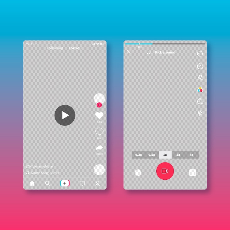 Vector gratuito concepto de interfaz tiktok