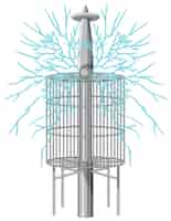 Vector gratuito concepto de inventor de nikola tesla con bobina de tesla