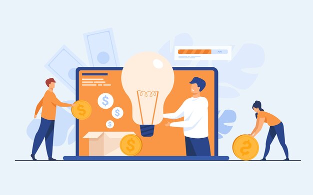 Concepto de inversión y crowdfunding