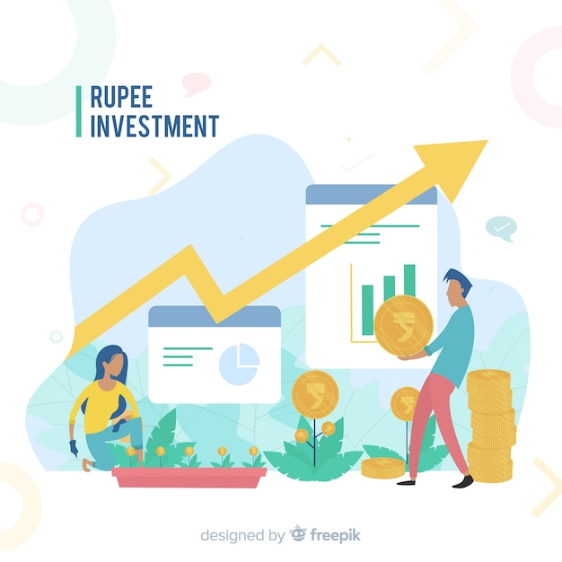 Concepto de inversión de rupias indias