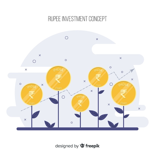 Vector gratuito concepto de inversión de rupias indias