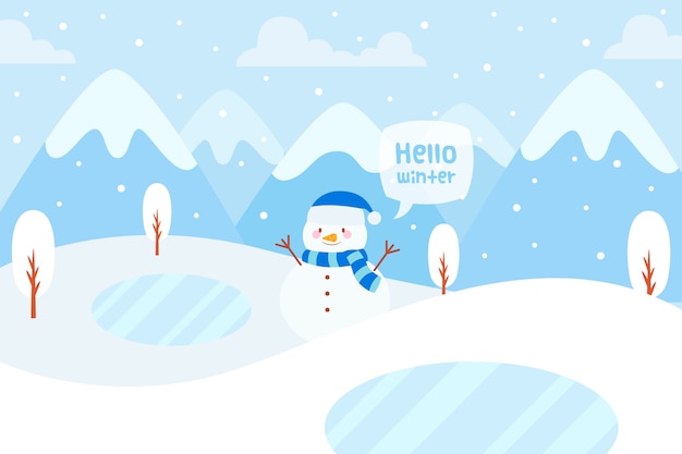 Vector gratuito concepto de invierno en diseño plano