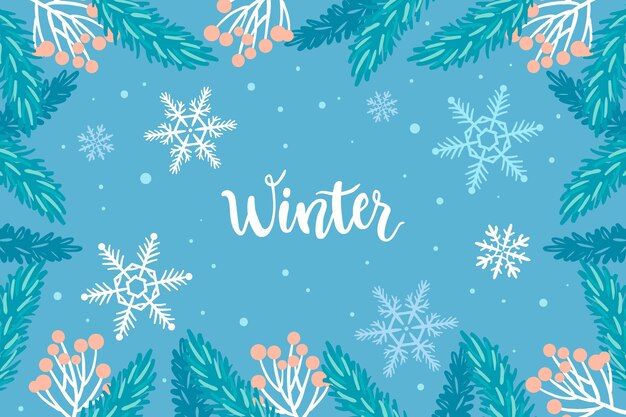 Concepto de invierno en mano dibujado