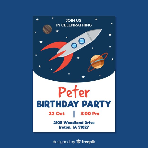 Concepto de invitación de cumpleaños para niños