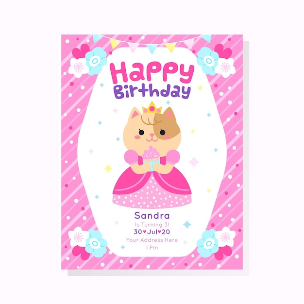 Vector gratuito concepto de invitación de cumpleaños para niños