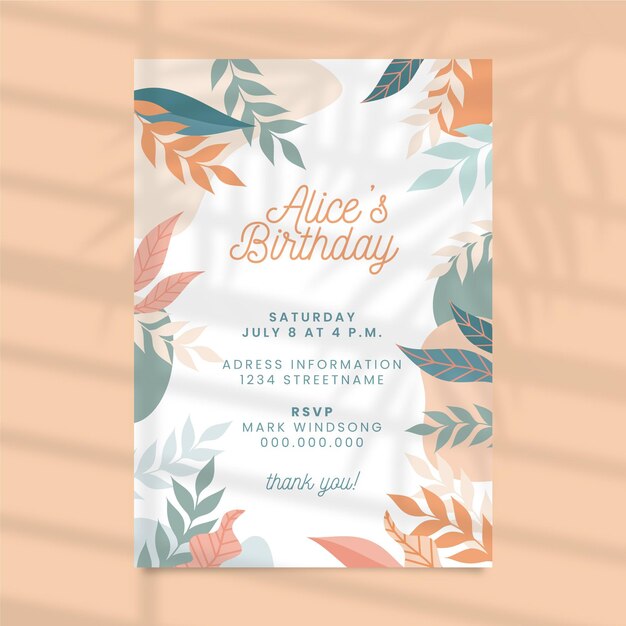 Concepto de invitación de cumpleaños