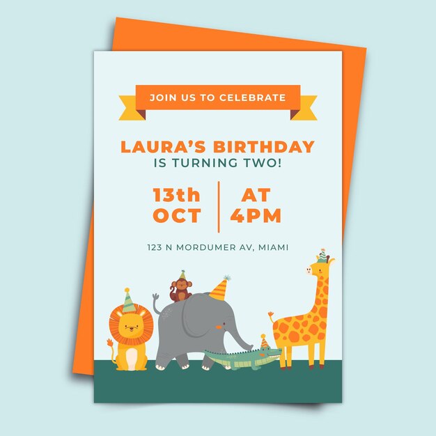 Vector gratuito concepto de invitación de cumpleaños