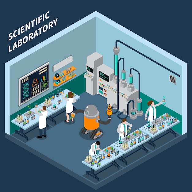 Concepto isométrico de la ciencia