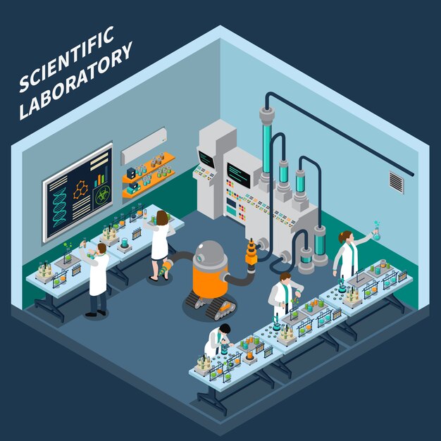 Concepto isométrico de la ciencia