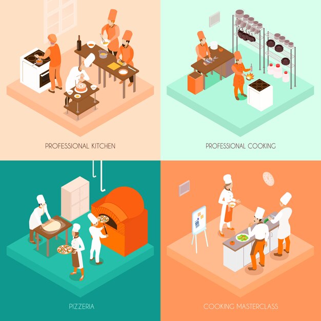 Concepto isométrico de cocina