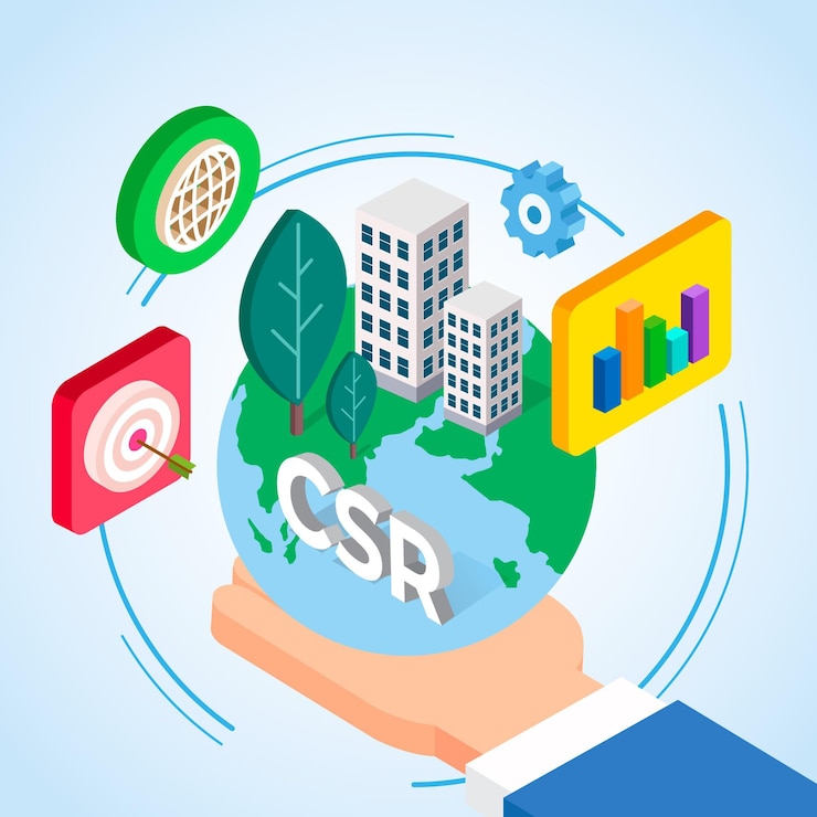 Vector gratuito concepto isométrico de csr ilustrado
